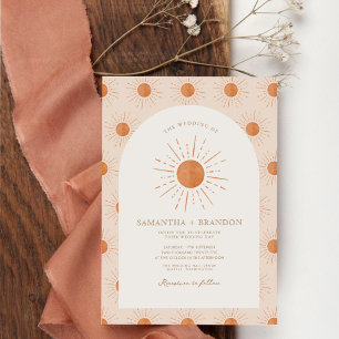 Invitation Burange Sun Celestial Boho Mariage Qr Code