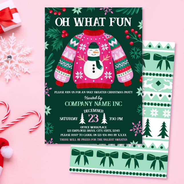 Invitation Bureau de l'entreprise Vacances vilain Sweat Party (Corporate Office Holiday Ugly Sweater Party Invitation)