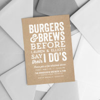 Burgers et brasseries avant le dîner de répétition