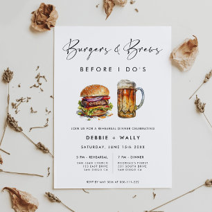 Invitation Burgers et brasses avant le dîner de répétition de