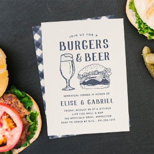 Invitation Burgers Rustiques & Dîner De Répétition De Bières