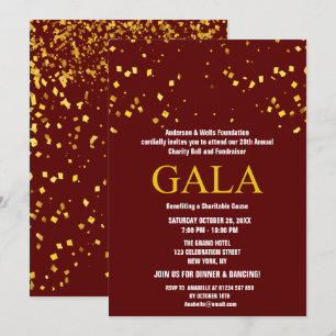 Invitation Burgundy Charity Ball Parti de collecte de fonds d