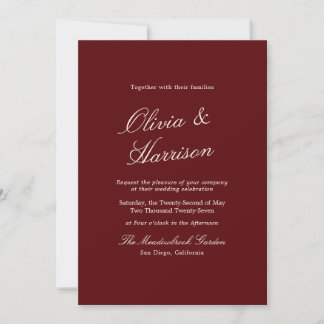 Invitation Burgundy Classic Calligraphy Old Money