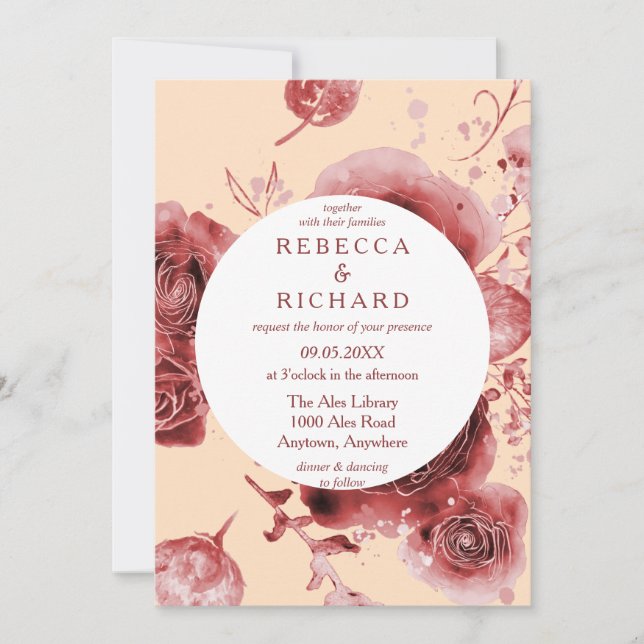 Invitation Burgundy Delight Mariage (Devant)