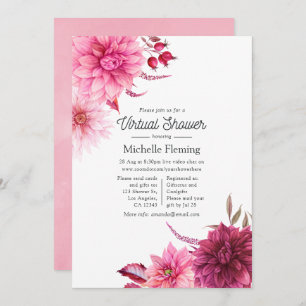 Invitation Burgundy et Blush Automne Automne Baby shower virt