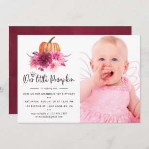 Invitation Burgundy et Blush Automne Automne Citrouille Anniv