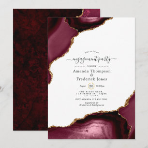 Invitation Burgundy et Gold Agate