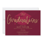 Burgundy Et Gold Script Graduation Party
