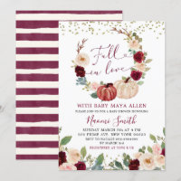 Burgundy Floral Fall in Love Citrouille Baby showe