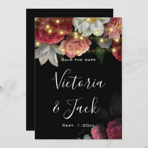 Invitation Burgundy Floral Rustic string lig enregistrer les 