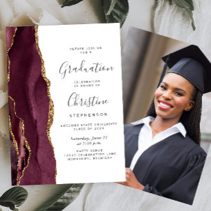 Invitation Burgundy Gold Agate 2024