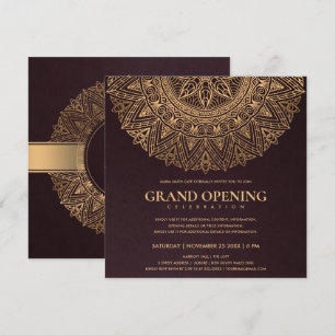 INVITATION BURGUNDY GOLD CLASSIC ORNATE MANDALA GRAND OUVERTU