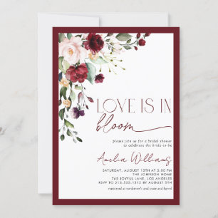 Invitation Burgundy Love est en Floral Watercolor