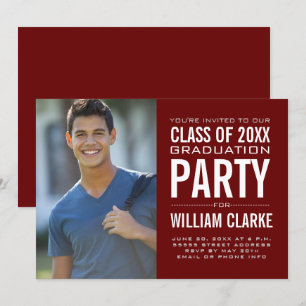 Invitation Burgundy Mal Graduation
