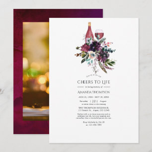 Invitation Burgundy Plum Dégustation de vin rouge Célébration