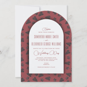 Invitation Burgundy raisins Feuille Vignoble et vinerie Maria