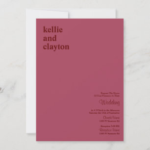 Invitation Burgundy Simple Moderne Type Mariage