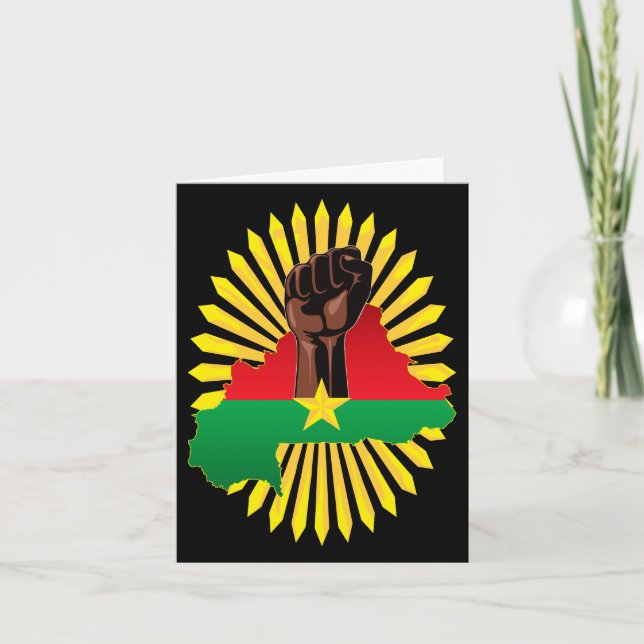 Invitation Burkina Faso Carte, drapeau et première révolution (Devant)