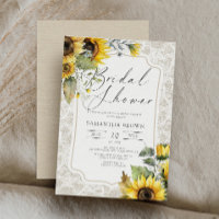 Burlap Dentelle Tournesols Élégante Fête des marié