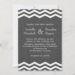 Invitation Burlap gris