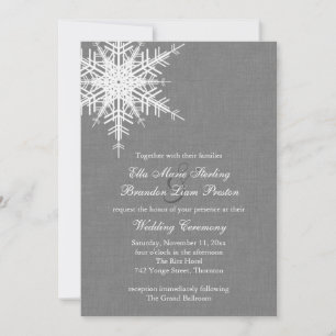 Invitation Burlap gris hiver
