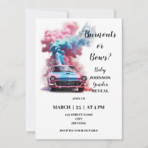 Invitation Burnouts ou arcs thème genre révéler l'invitation
