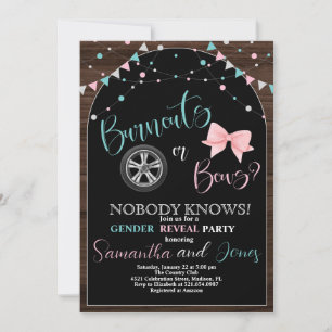 Invitation Burnouts ou Bows Genre Reveal Party