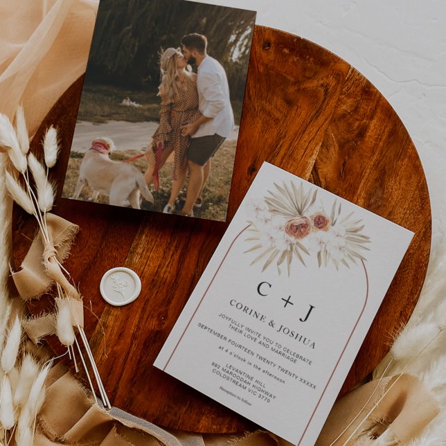Invitation Burnt Orange Arch Dry Floral Arch Wedding (Créateur téléchargé)
