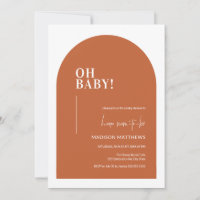 Burnt Orange Minimum Arch Oh Baby Shower