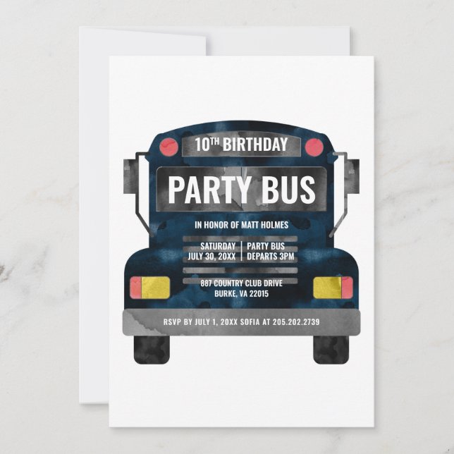 Invitation Bus de fête (Devant)