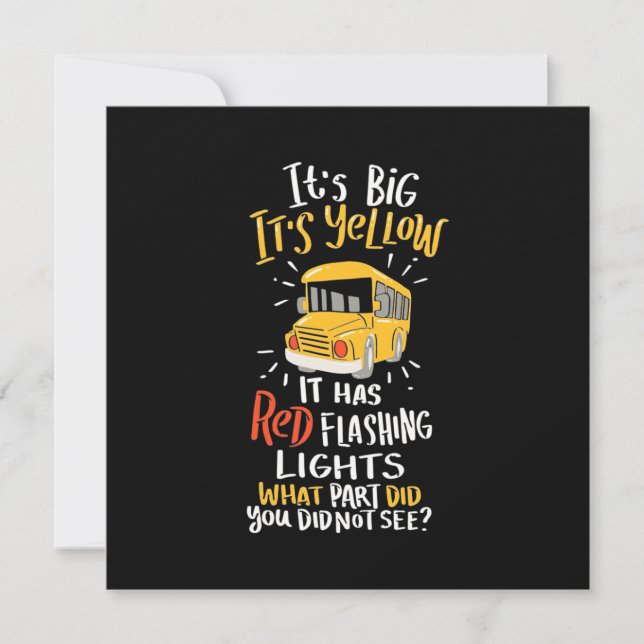 Invitation Bus Scolaire Il Est Grand Et Jaune (Devant)