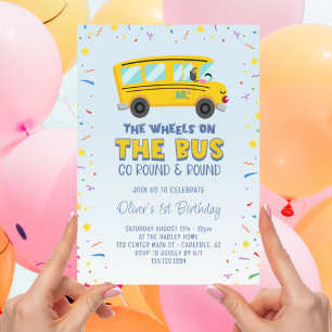 Invitation Bus Scolaire Jaune 1er Anniversaire