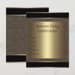 Invitation Business Brown Bronze Noir Pebble