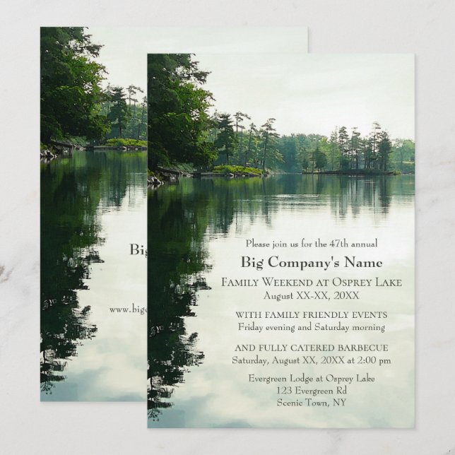 Invitation Business Church Family Retreat Week-end au lac (Devant / Derrière)