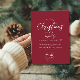 Invitation Business Logo Entreprise Bureau Fête de Noël