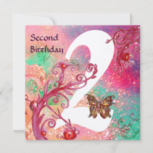 Invitation BUTTERFER DANS SPARKLES Deuxième Anniversaire de l