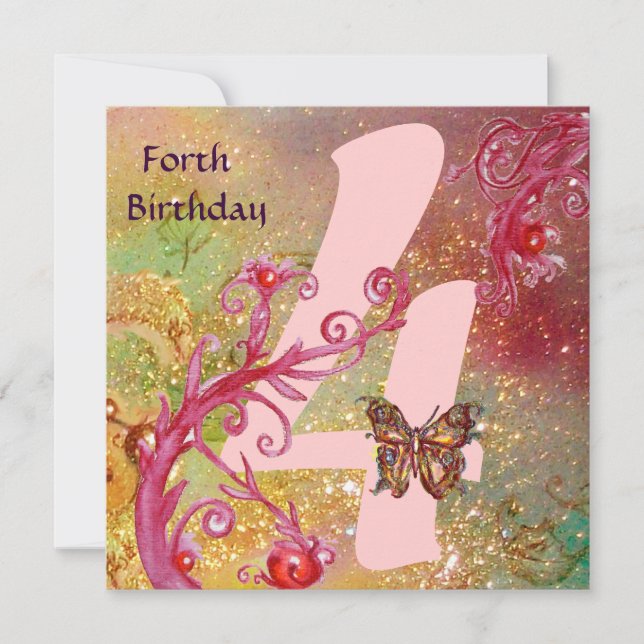 Invitation BUTTERFER EN ÉCLAIRAGE Pour la fête d'anniversaire (Devant)