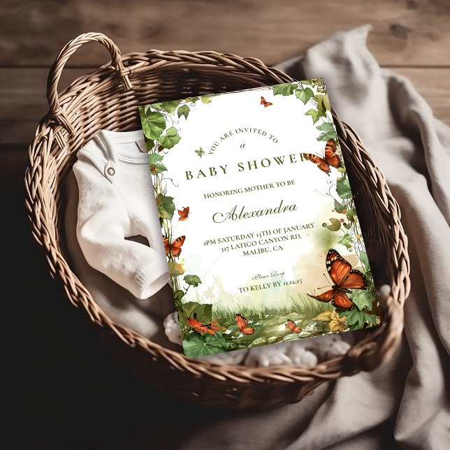 Invitation Butterfly Blossoms Baby Shower (Créateur téléchargé)