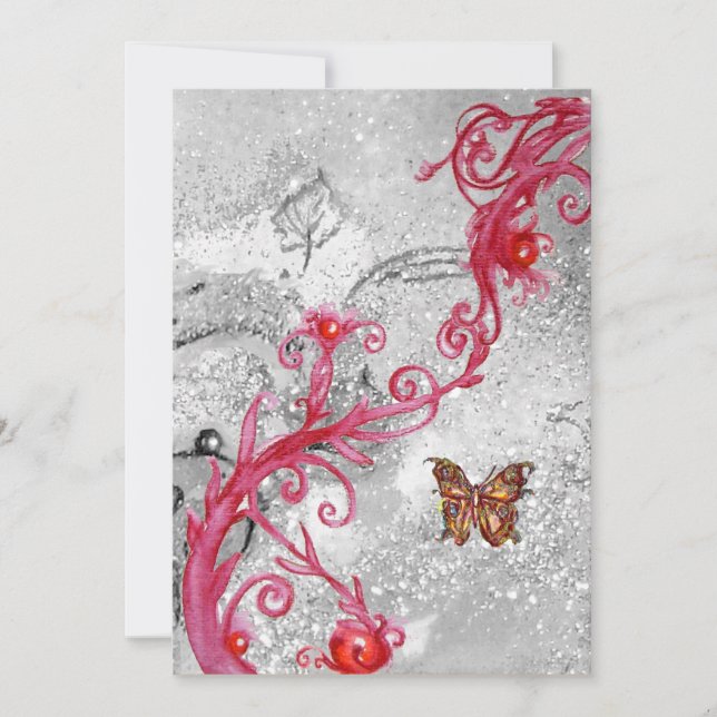 Invitation BUTTERFLY DANS SPARKLES 2, Soirée de mariage éléga (Devant)