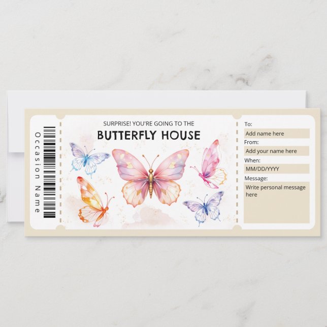 Invitation  Butterfly House Gift Certificate (Devant)