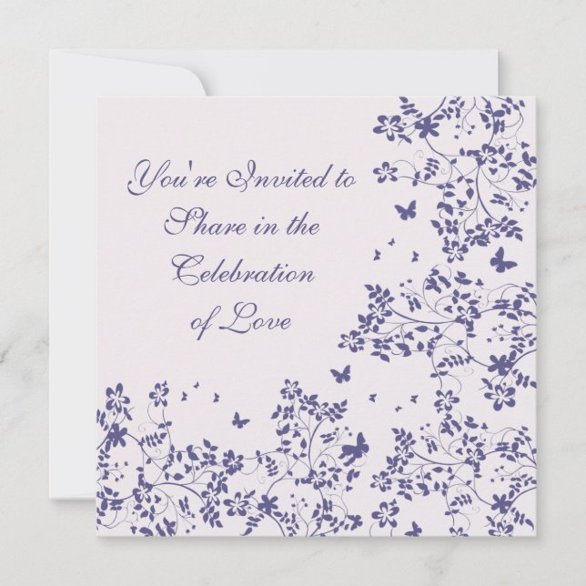 Invitation Butterfly Romance / Deep Lavendar (Devant)