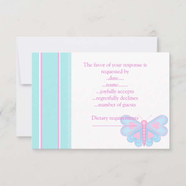 INVITATION BUTTERFLY SOUHAITE RSVP (Devant)
