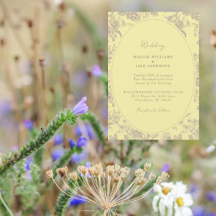 Invitation Butterie Chinoiserie Jaune Mariage élégant