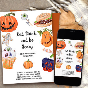 Invitation Buvez un verre et soyez effrayant Halloween Costum