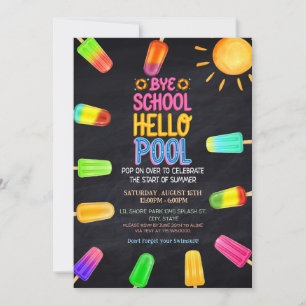 Invitation Bye école bonjour piscine