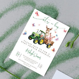 Invitation C’est un Baby shower de ferme modifiable pour trac