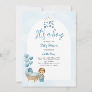 Invitation C’est un Baby shower de pouponnière bleu garçon