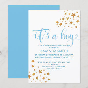 Invitation C’est un garçon étoile jaune Baby shower garçon