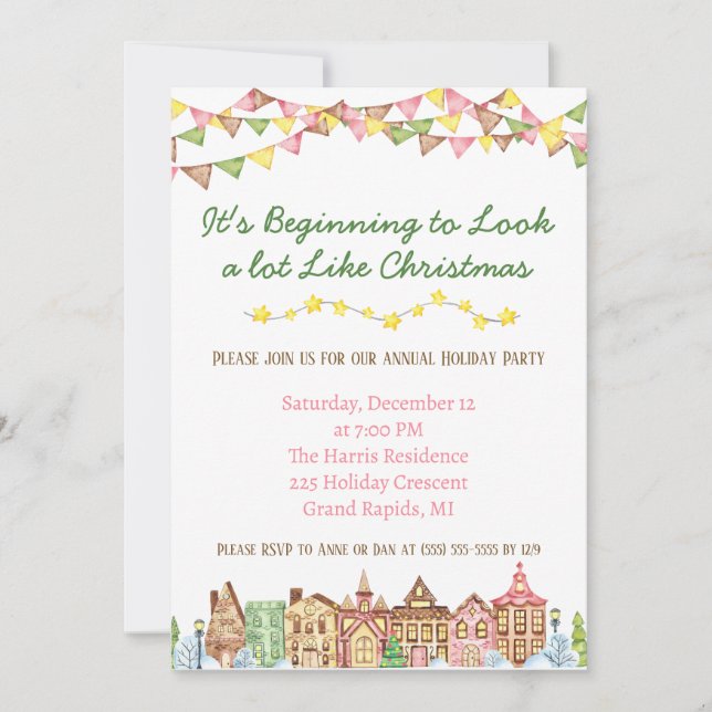 Invitation Ça commence à ressembler beaucoup à Noël (Devant)