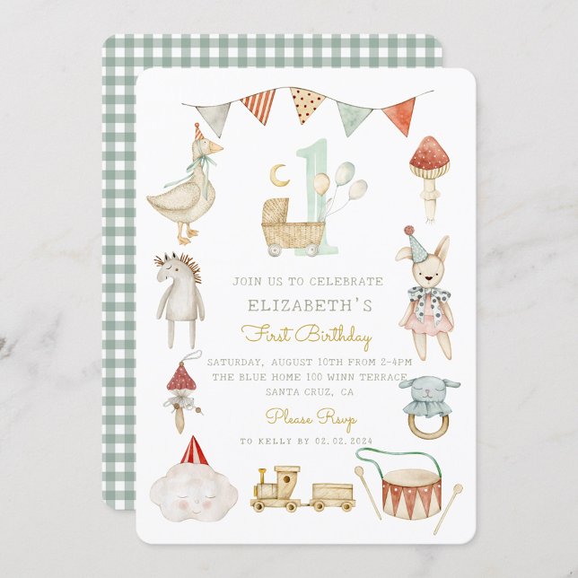 Invitation Cabane de champignon de bois Jouets anciens Aquare (Créateur téléchargé)